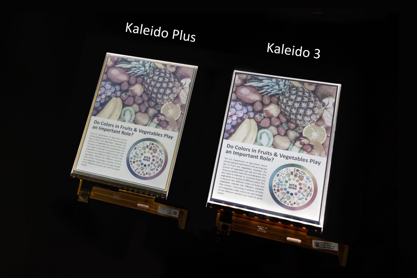 kaleido plus vs kaleido 3 color e ink screen