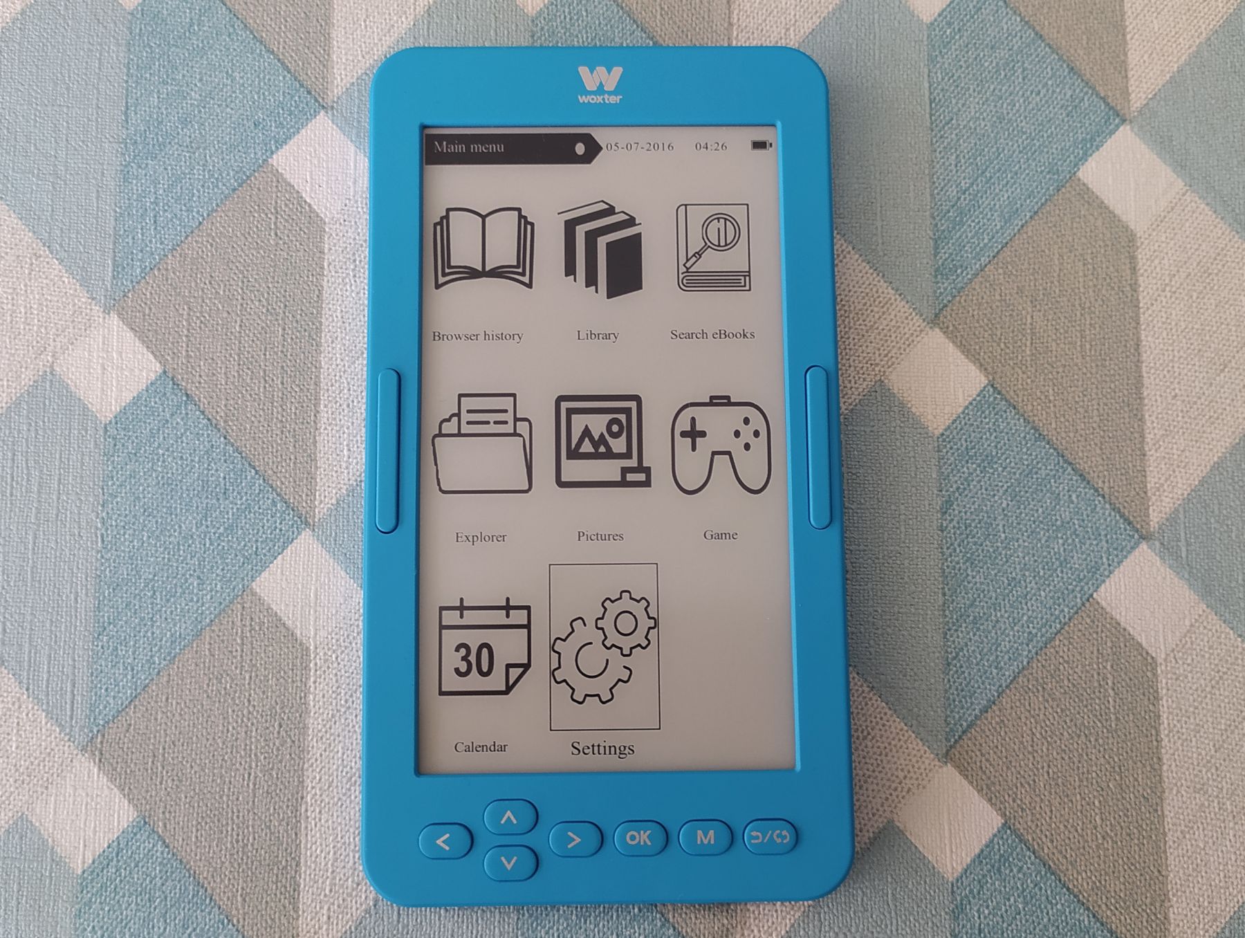 Woxter Scriba 195 S review home screen